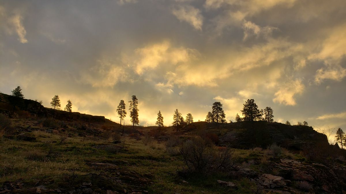 Sunrise over the Okanogan hills near Tonasket, Washington